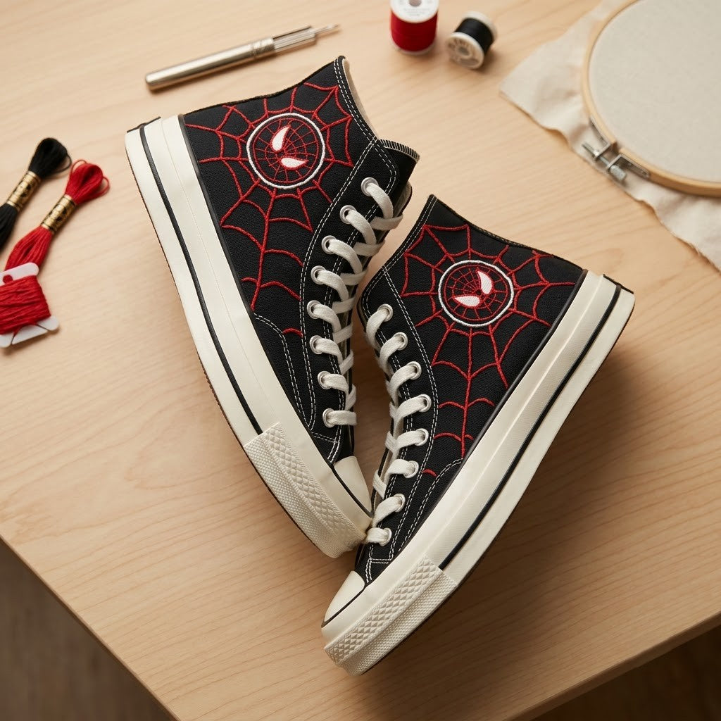Spiderman Hand-Embroidered Converse Chuck Taylor 1970s - All Star Classic