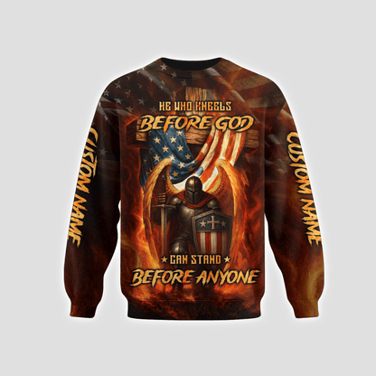 Crusader Warrior Hoodie – Kneel Before God, Stand Against All Challenges