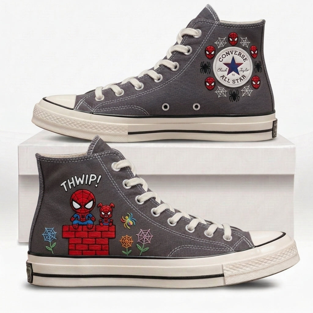 Spiderman Hand-Embroidered Converse Chuck Taylor 1970s - All Star Classic