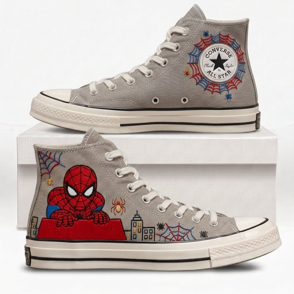 Spiderman Hand-Embroidered Converse Chuck Taylor 1970s - All Star Classic