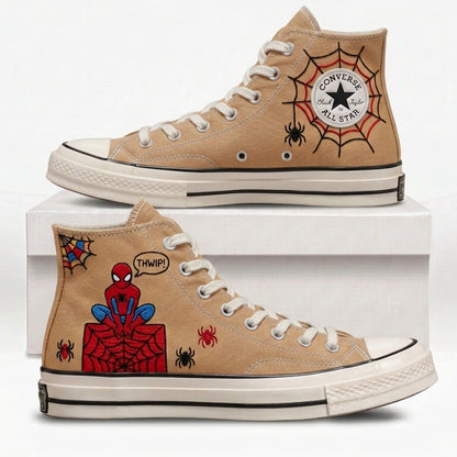 Spiderman Hand-Embroidered Converse Chuck Taylor 1970s - All Star Classic