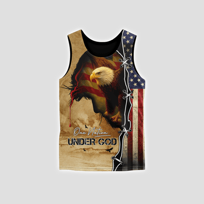 Christian Patriotic Hoodie – Eagle, Flag & One Nation Under God