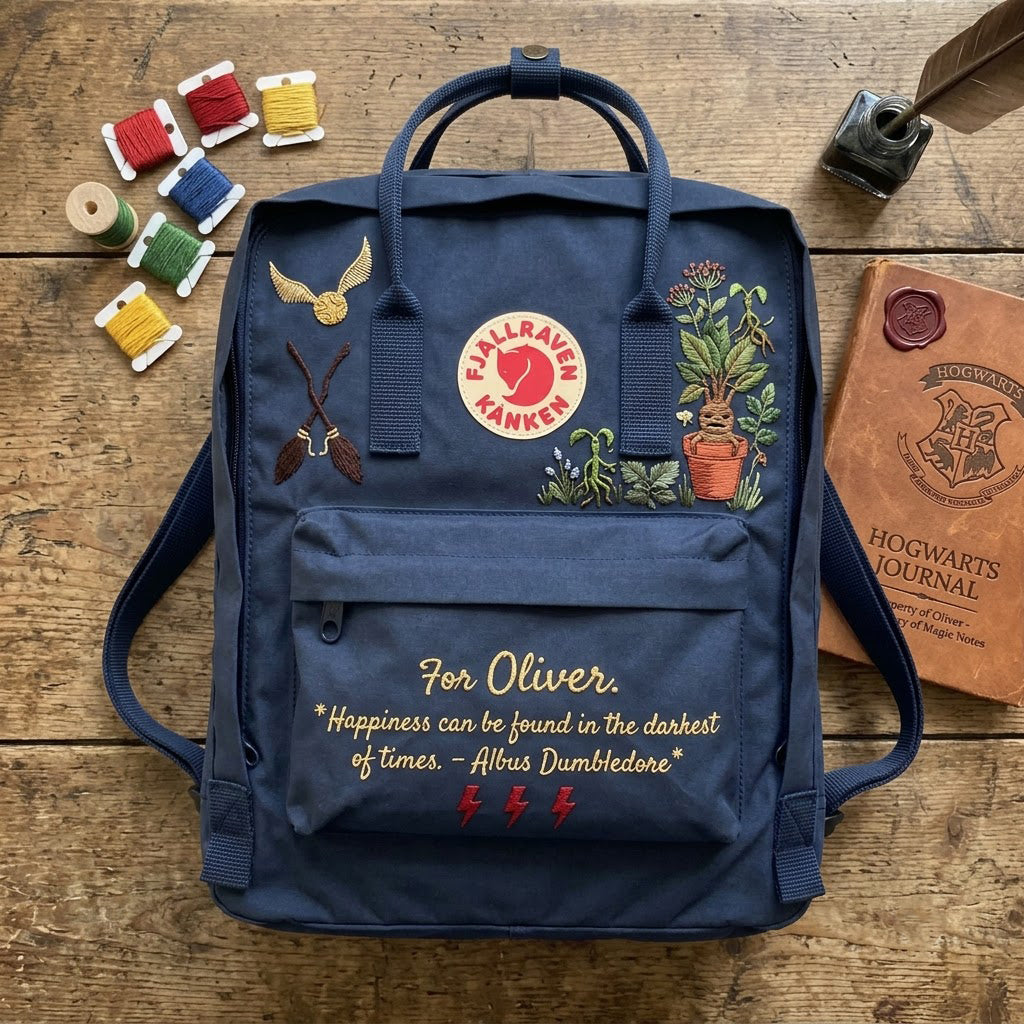 Harry Potter Fjallraven Kanken Hand-Embroidered Backpack