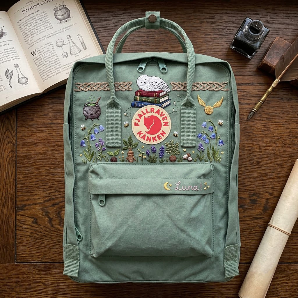 Harry Potter Fjallraven Kanken Hand-Embroidered Backpack