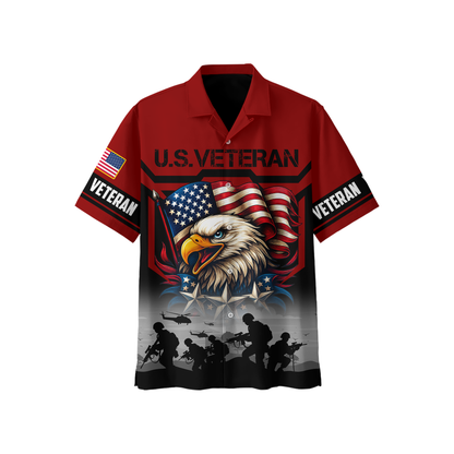 U.S. Veteran Hoodie – American Eagle and Flag Design, Patriotic Military Zip Up Hoodie