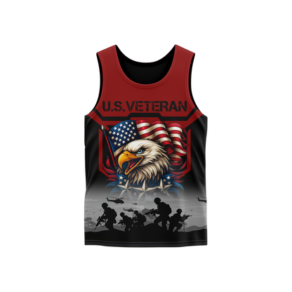 U.S. Veteran Hoodie – American Eagle and Flag Design, Patriotic Military Zip Up Hoodie