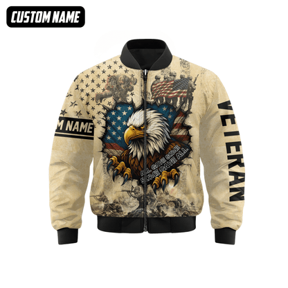 U.S. Veteran Hoodie – All Gave Some Some Gave All, Eagle with American Flag Zip Up, easychoo.com