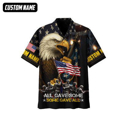 U.S. Veteran Hoodie – All Gave Some Some Gave All, Eagle Holding American Flag Zip Up, easychoo.com