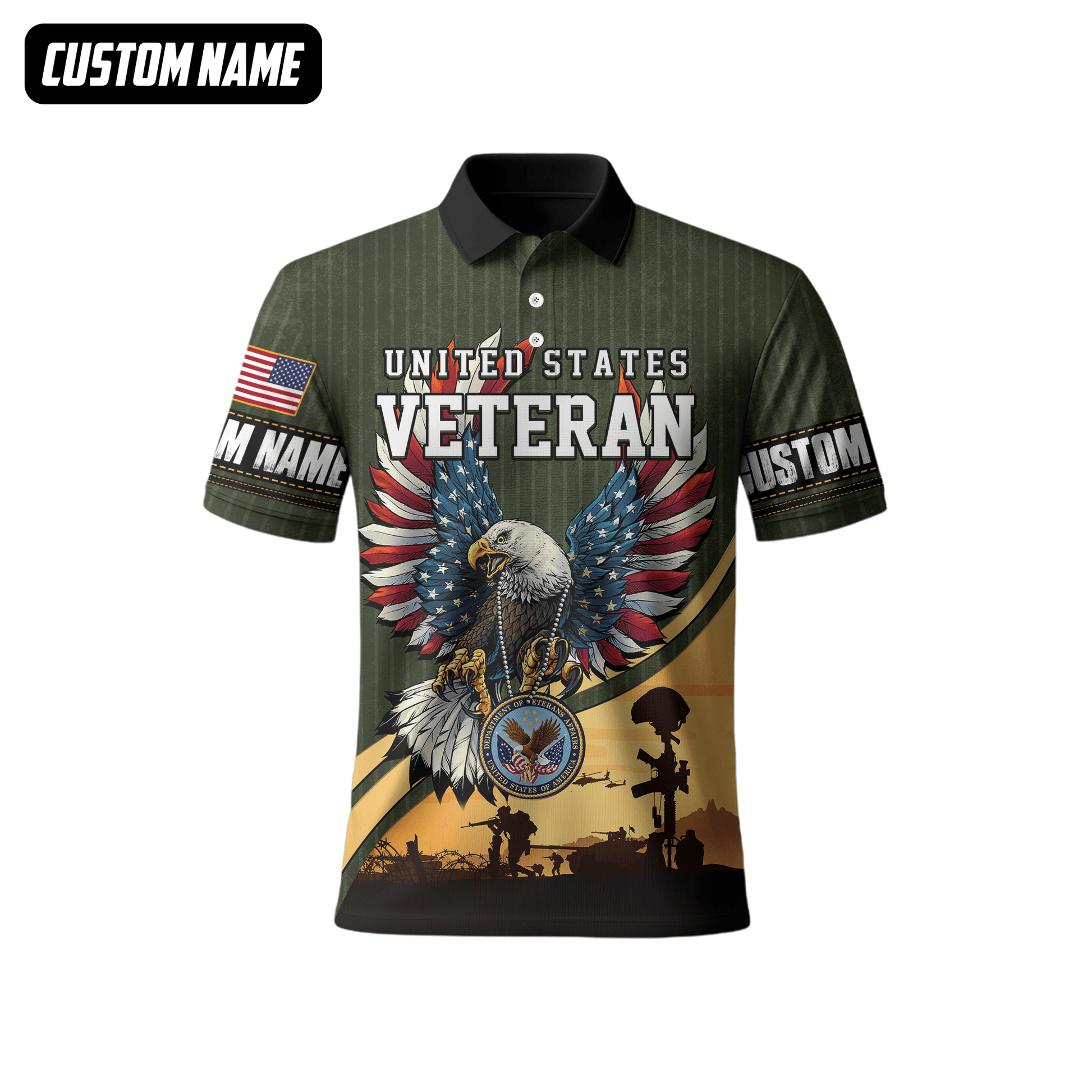 U.S. Veteran Hoodie – Bald Eagle with American Flag Wings, Military Seal Zip Up, easychoo.com