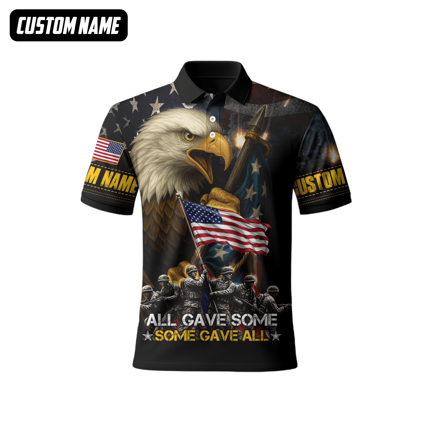 U.S. Veteran Hoodie – All Gave Some Some Gave All, Eagle Holding American Flag Zip Up, easychoo.com