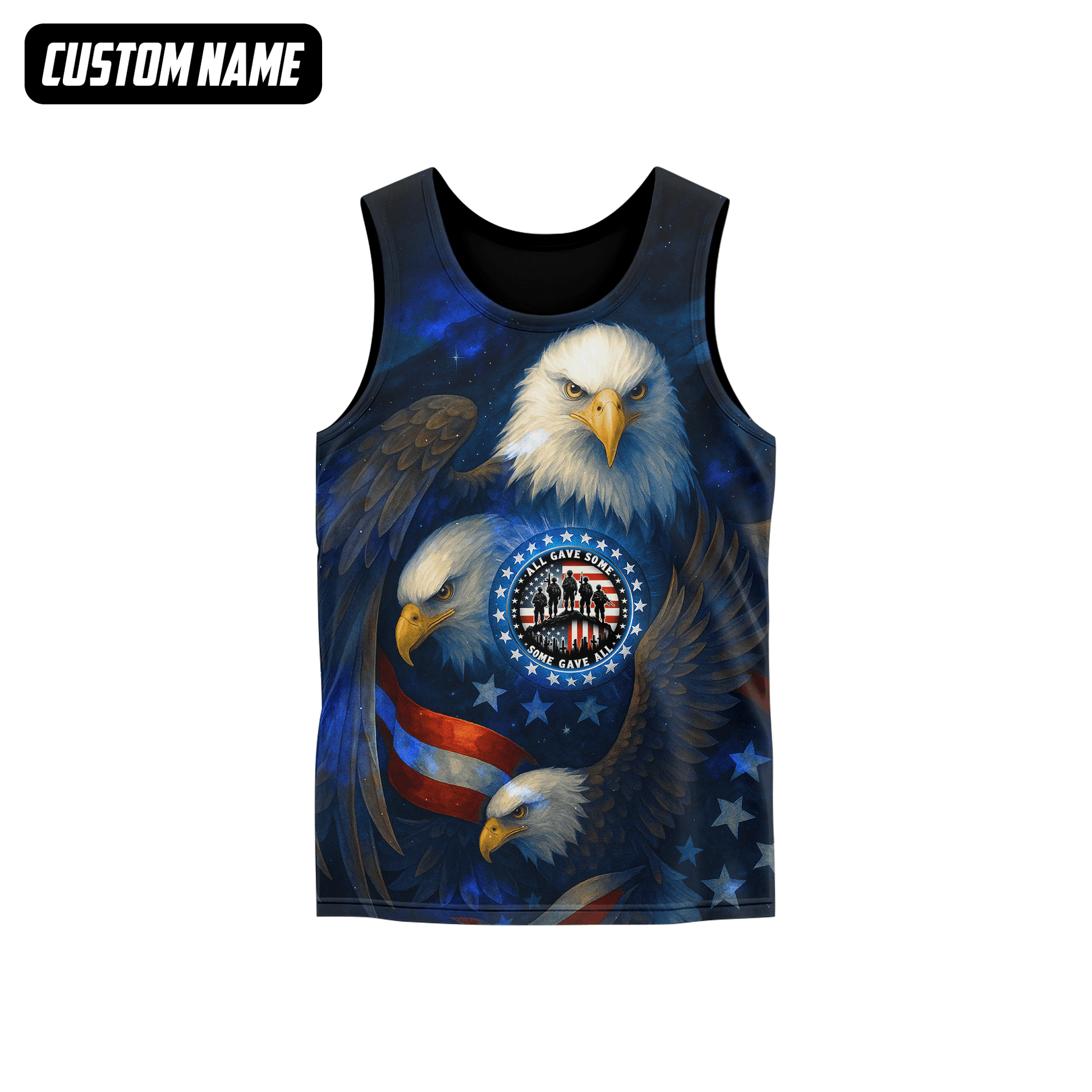 U.S. Veteran Hoodie – All Gave Some Some Gave All, Patriotic Eagle and Flag Design, easychoo.com