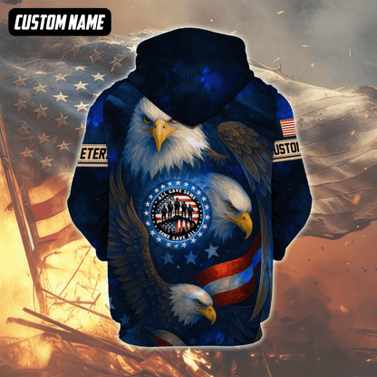 U.S. Veteran Hoodie – All Gave Some Some Gave All, Patriotic Eagle and Flag Design, easychoo.com