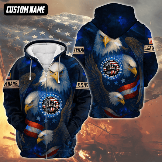 U.S. Veteran Hoodie – All Gave Some Some Gave All, Patriotic Eagle and Flag Design, easychoo.com