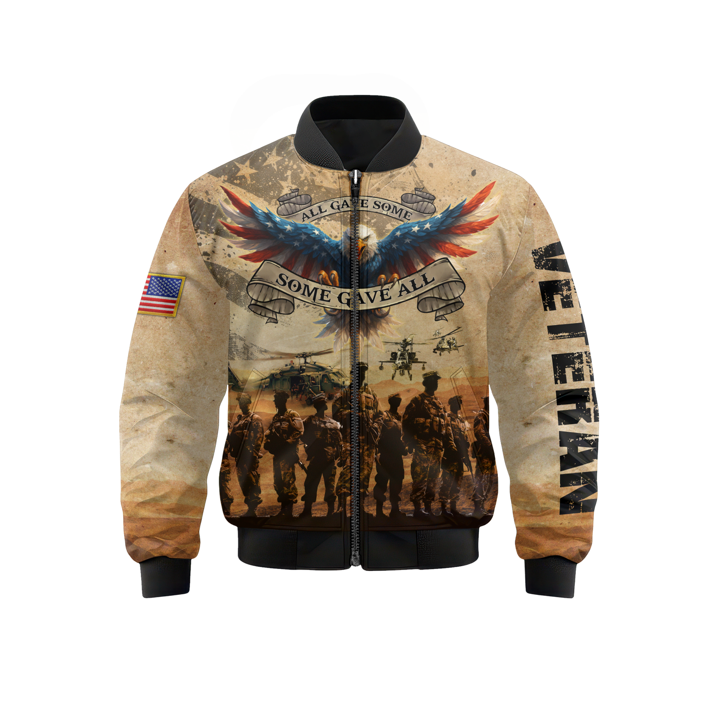 All Gave Some Some Gave All Hoodie – Patriotic U.S. Veteran Military Zip Up Hoodie