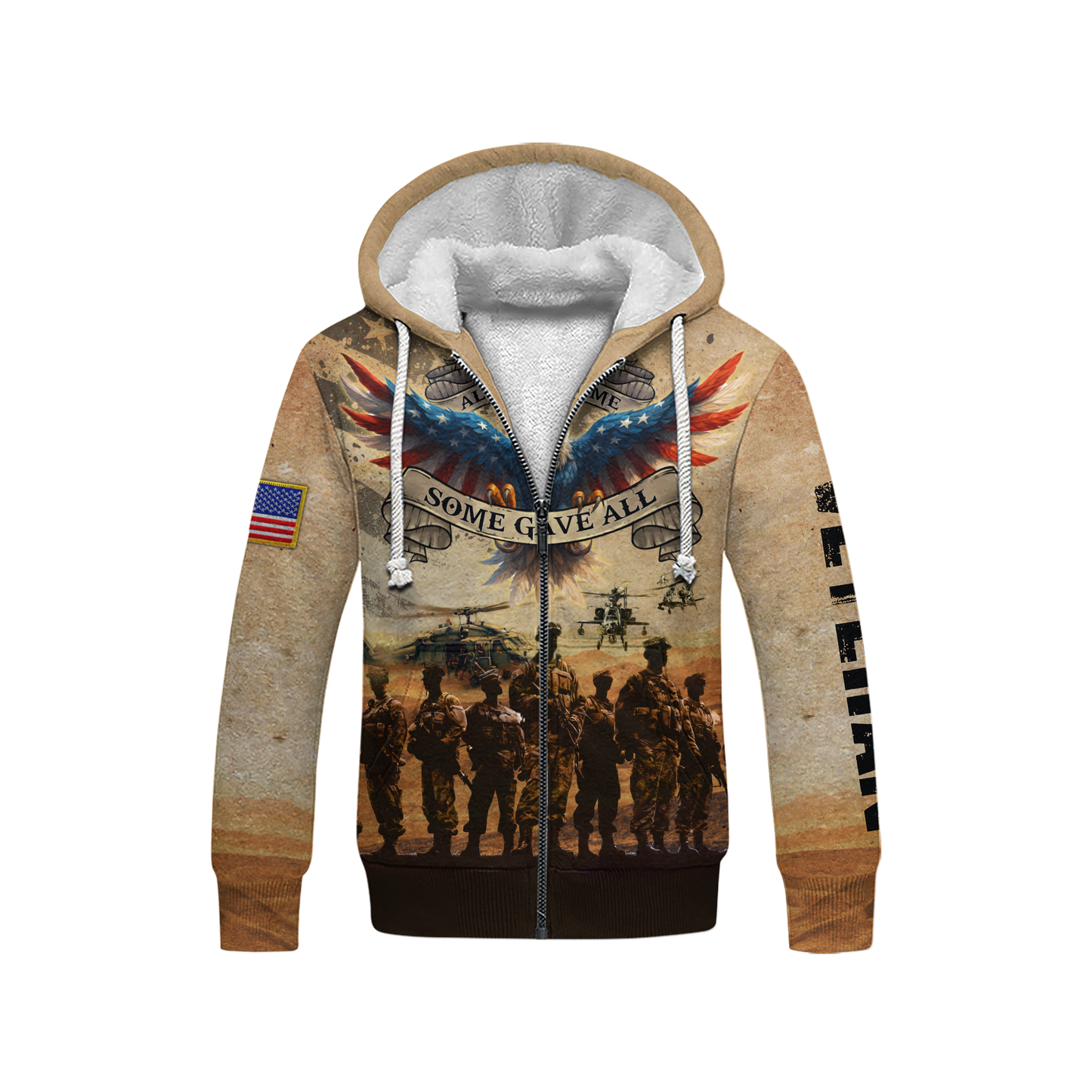 All Gave Some Some Gave All Hoodie – Patriotic U.S. Veteran Military Zip Up Hoodie