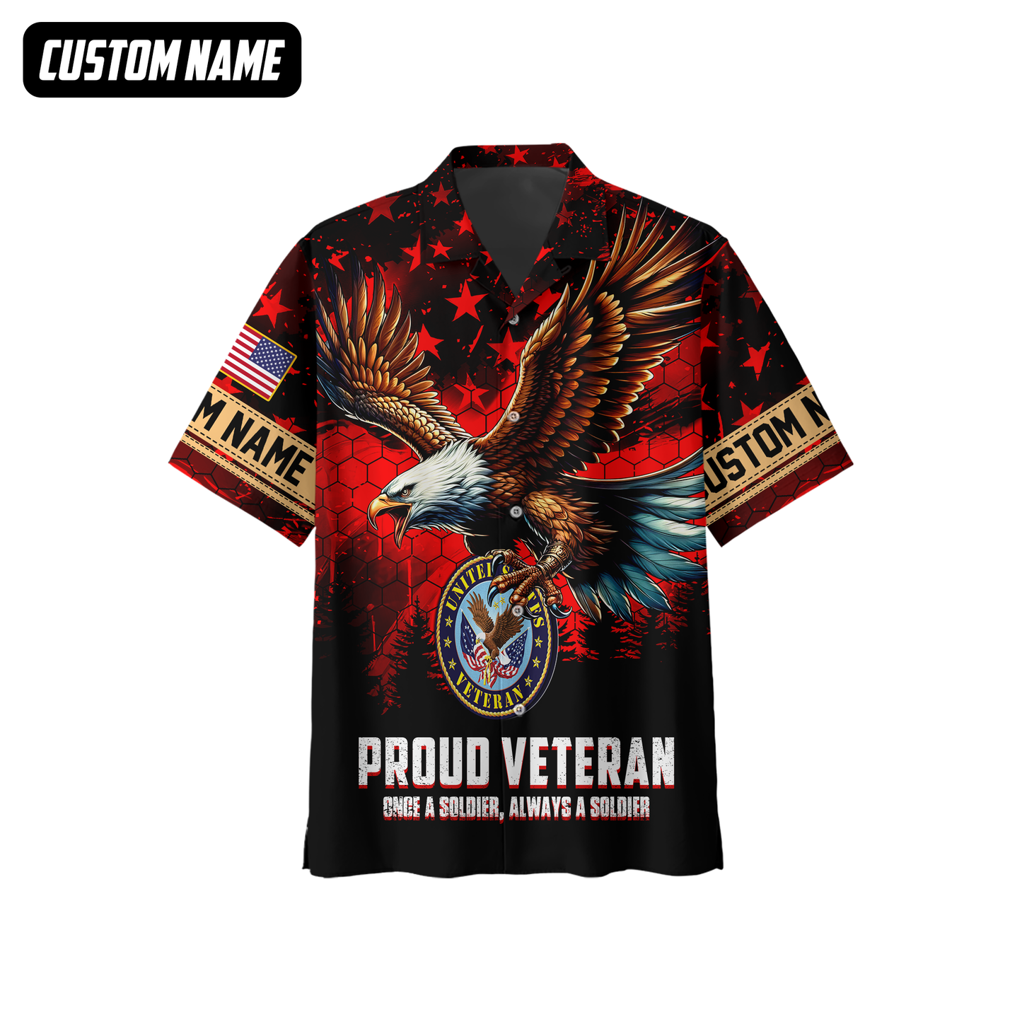 Proud Veteran Hoodie – Once a Soldier Always a Soldier, American Eagle Patriotic Zip Up