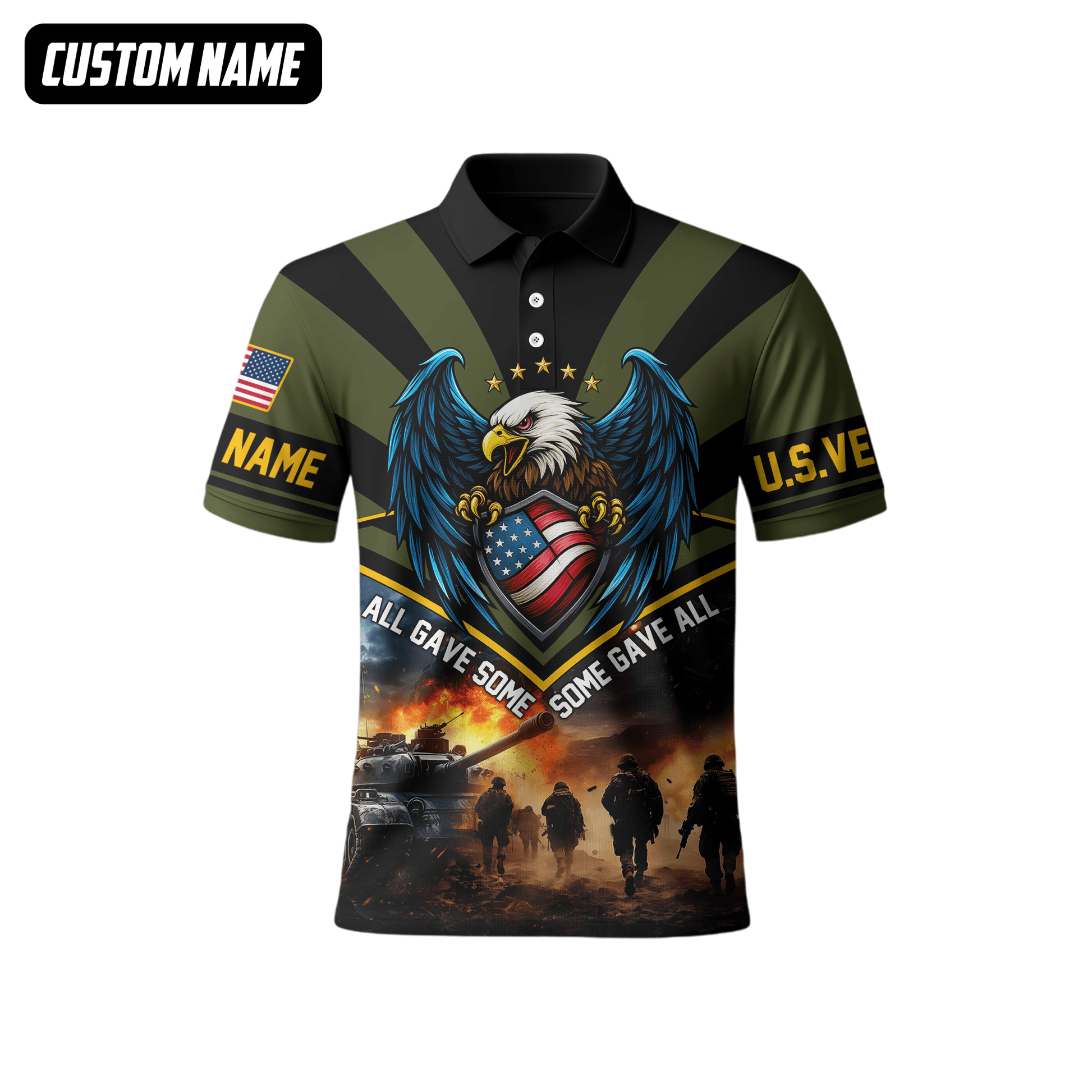 U.S. Veteran Hoodie – All Gave Some Some Gave All, Eagle with Flag Shield Zip Up, easychoo.com
