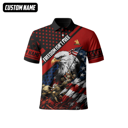 U.S. Veteran Hoodie – Freedom Isn’t Free, Bald Eagle with Flag and Soldiers Design, easychoo.com