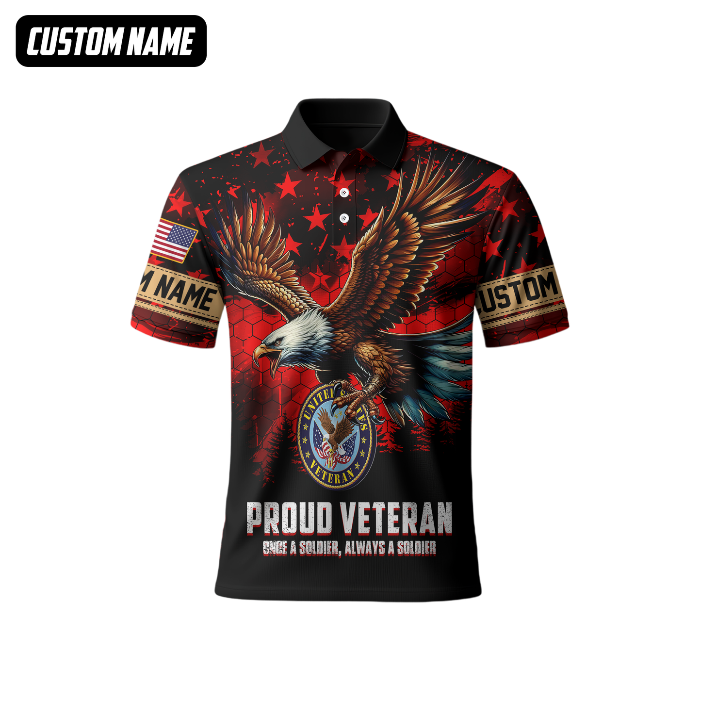 Proud Veteran Hoodie – Once a Soldier Always a Soldier, American Eagle Patriotic Zip Up