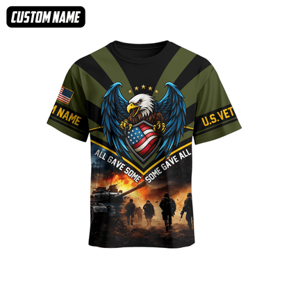 U.S. Veteran Hoodie – All Gave Some Some Gave All, Eagle with Flag Shield Zip Up, easychoo.com