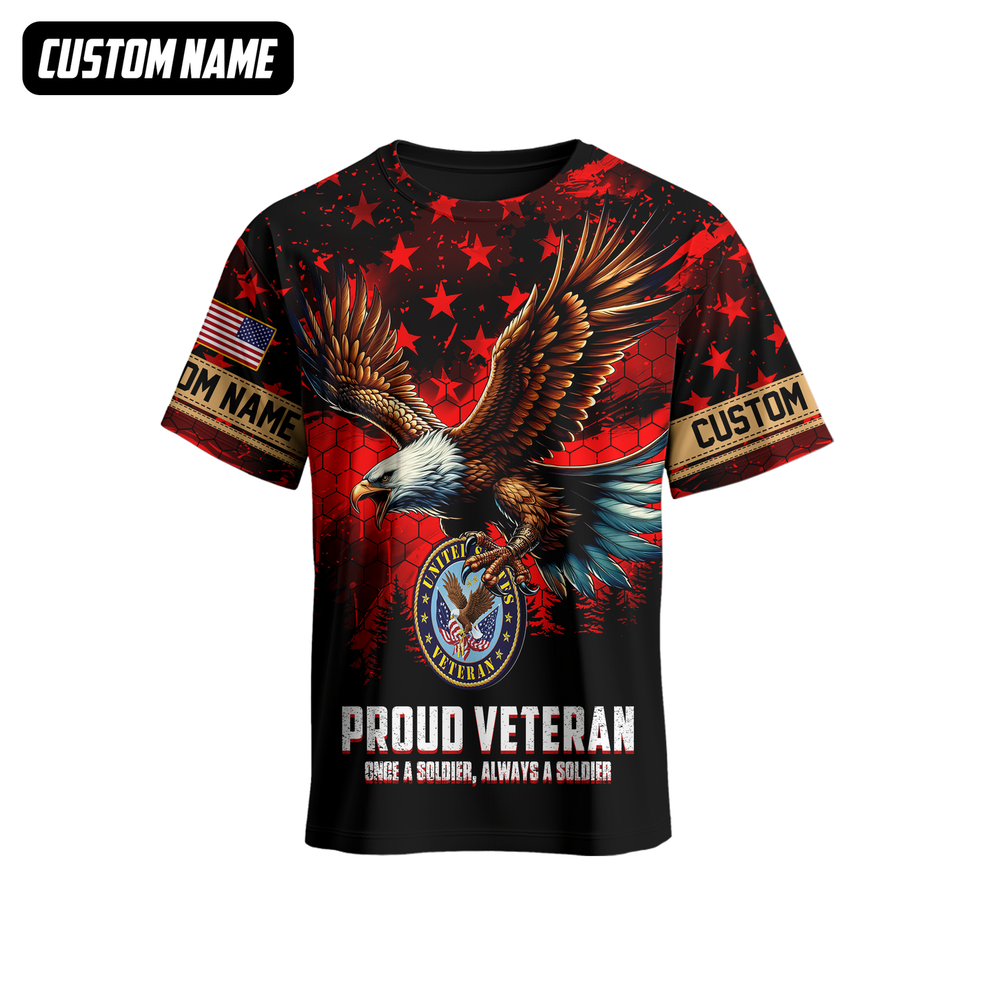 Proud Veteran Hoodie – Once a Soldier Always a Soldier, American Eagle Patriotic Zip Up