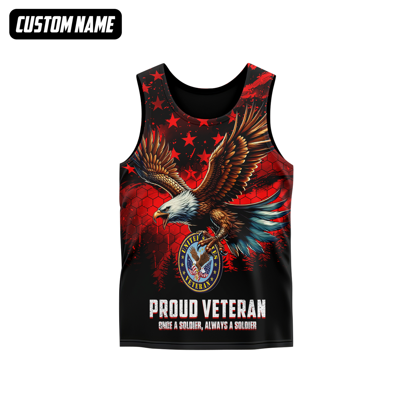 Proud Veteran Hoodie – Once a Soldier Always a Soldier, American Eagle Patriotic Zip Up