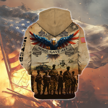 All Gave Some Some Gave All Hoodie – Patriotic U.S. Veteran Military Zip Up Hoodie