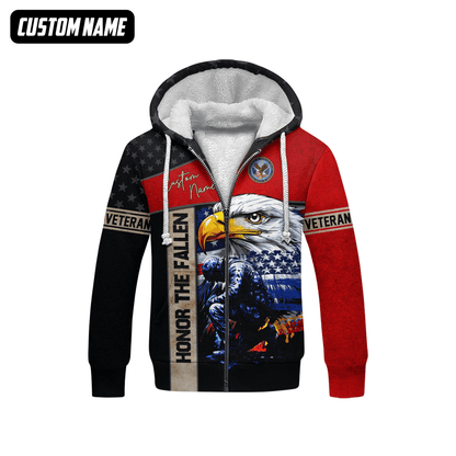 Veteran Hoodie – American Eagle Honor The Fallen Zip Up Sweatshirt