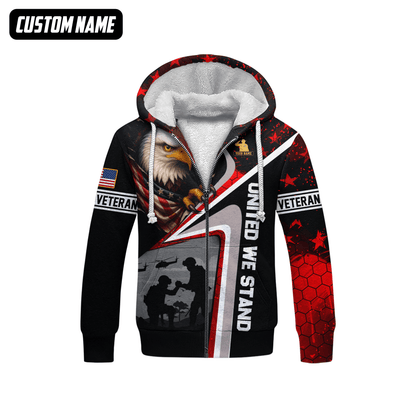 Custom Name U.S. Veteran Hoodie – Eagle and Soldier Graphic Jacket