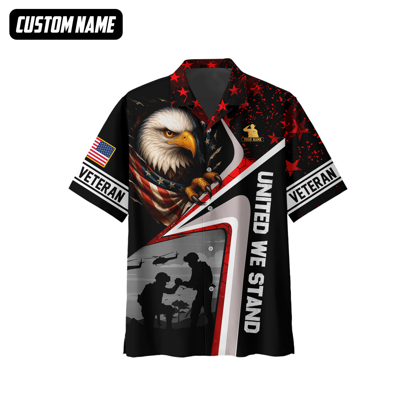 Custom Name U.S. Veteran Hoodie – Eagle and Soldier Graphic Jacket