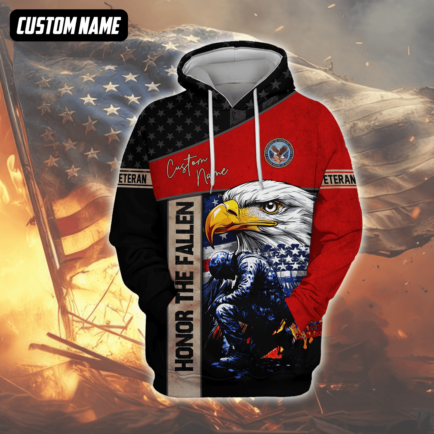 Veteran Hoodie – American Eagle Honor The Fallen Zip Up Sweatshirt