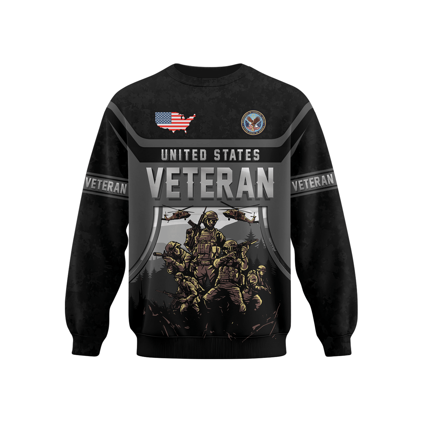 United States Veteran Hoodie – Military Soldier Zip Up Sweatshirt