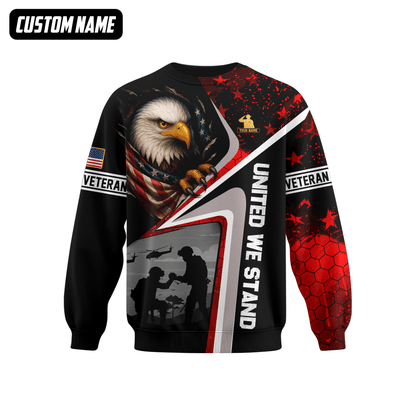 Custom Name U.S. Veteran Hoodie – Eagle and Soldier Graphic Jacket