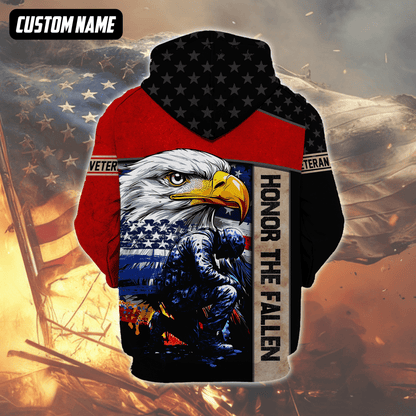 Veteran Hoodie – American Eagle Honor The Fallen Zip Up Sweatshirt