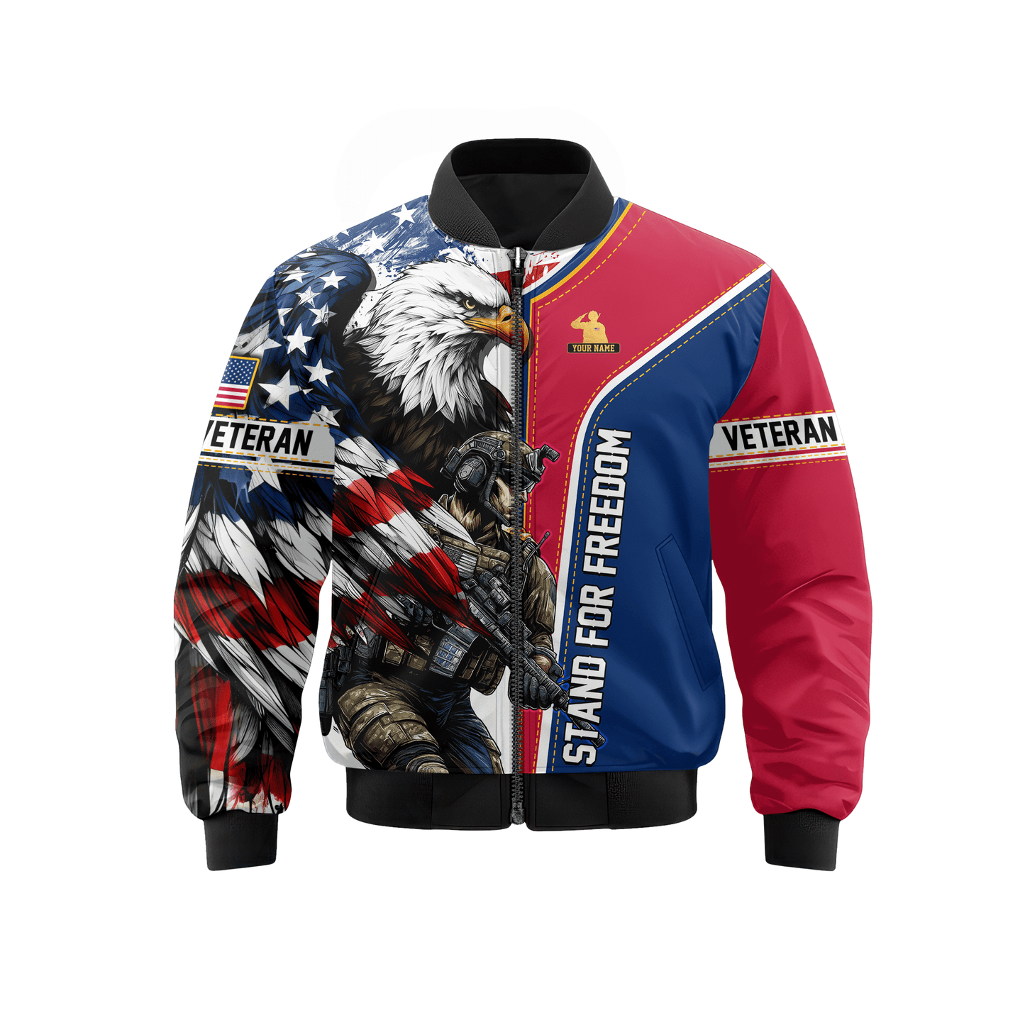 U.S. Veteran Hoodie – American Flag Military Zip Up Sweatshirt