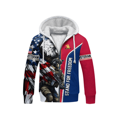 U.S. Veteran Hoodie – American Flag Military Zip Up Sweatshirt