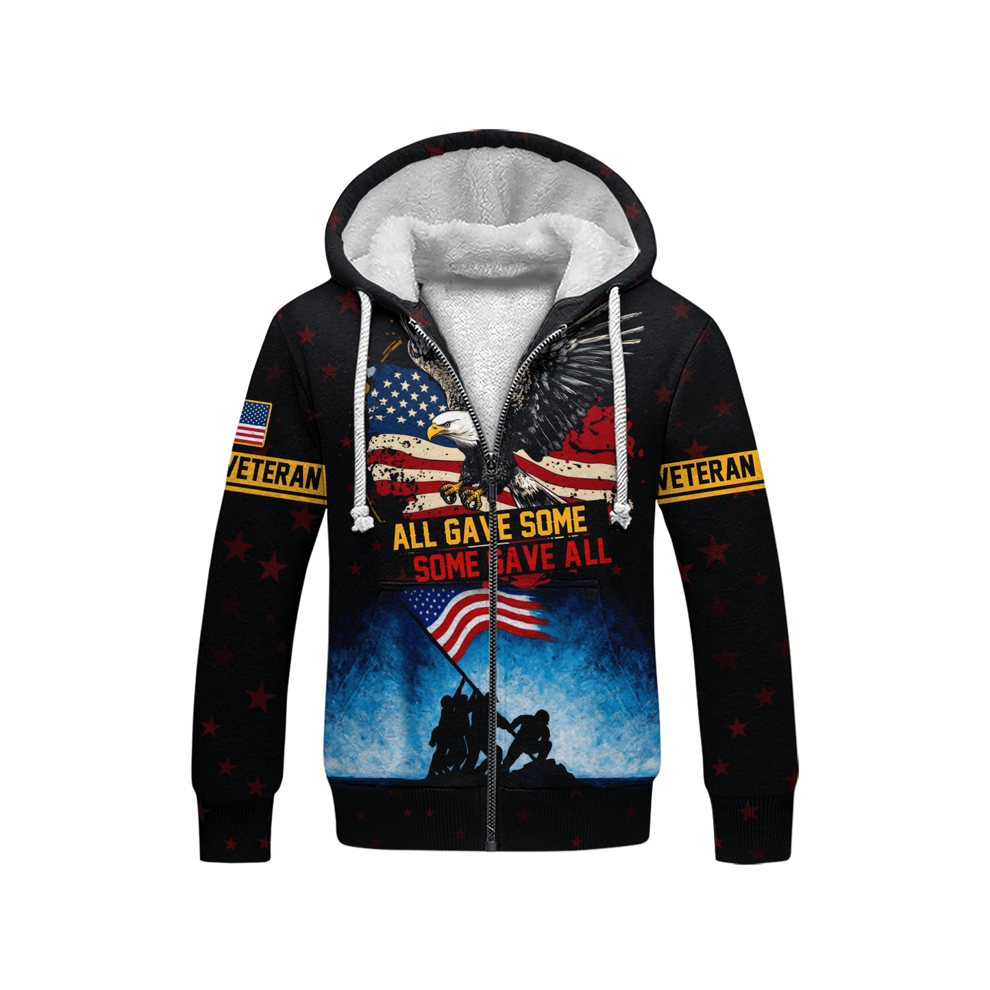 U.S. Veteran Hoodie – All Gave Some Some Gave All Patriotic Zip Up