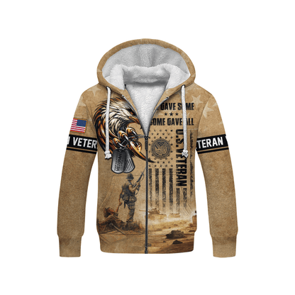 U.S. Veteran Hoodie – All Gave Some Some Gave All Military Zip Up