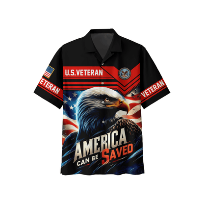 U.S. Veteran Hoodie – America Can Be Saved Patriotic Zip Up Jacket