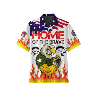 U.S. Veteran Hoodie – Home of the Brave, American Flag Eagle Zip Up, Patriotic Military Sweatshirt