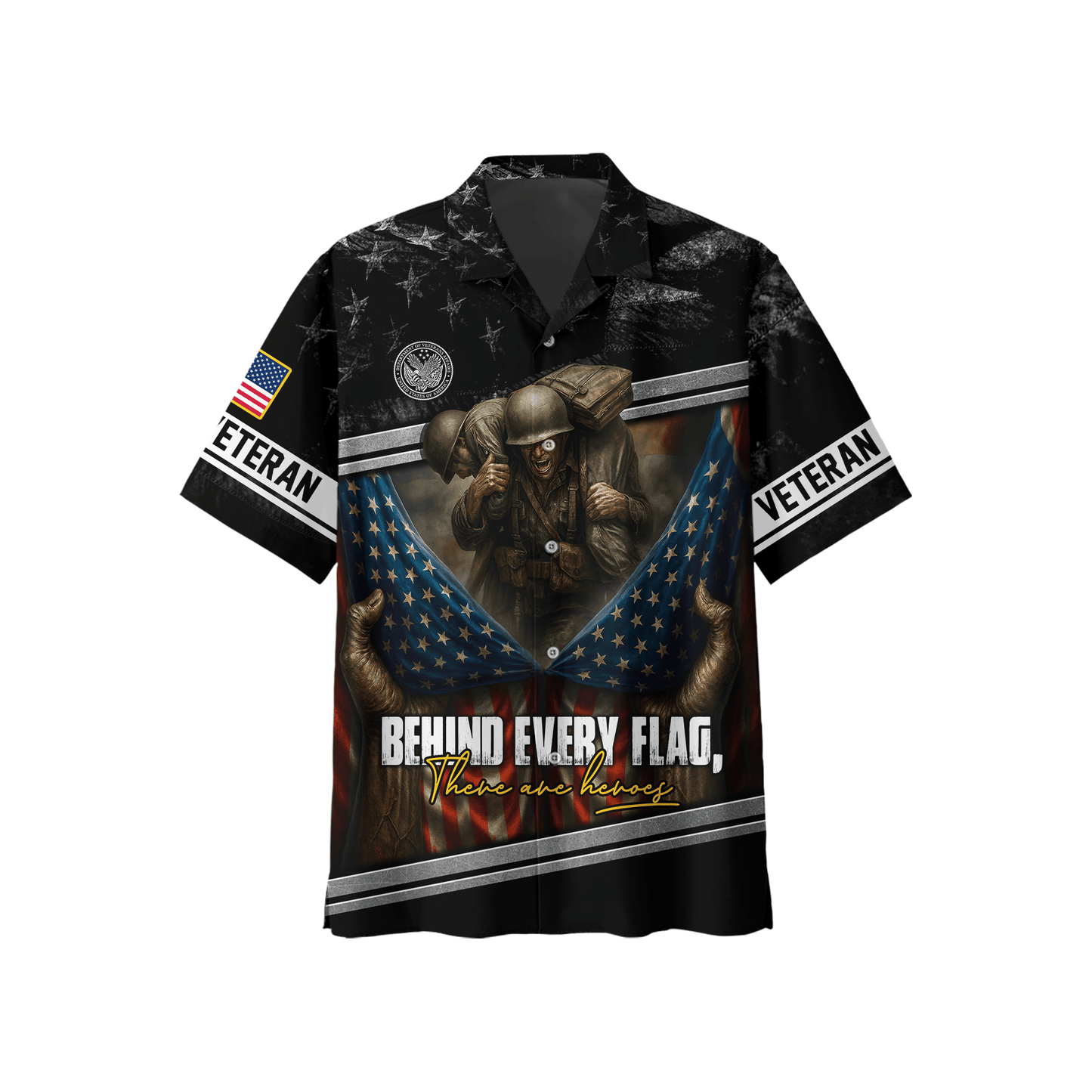 U.S. Veteran Hoodie – Behind Every Flag There Are Heroes Zip Up