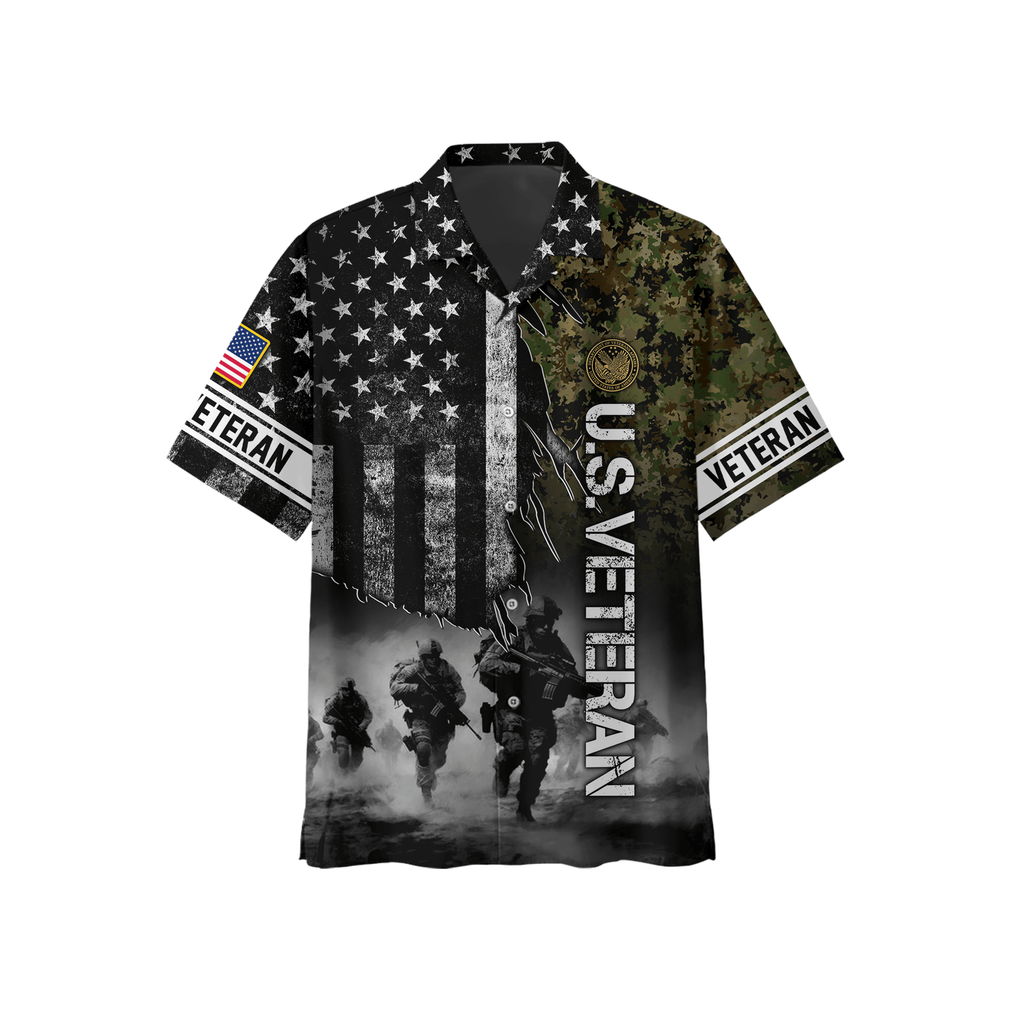 U.S. Veteran Hoodie – American Flag Military Zip Up Sweatshirt