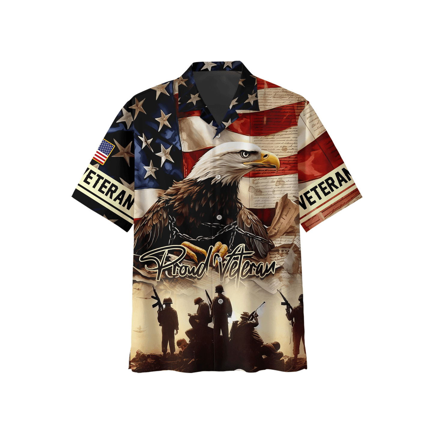 U.S. Veteran Hoodie – Proud Veteran Bald Eagle Zip Up, American Flag Military Hoodie, Patriotic Gift for Heroes