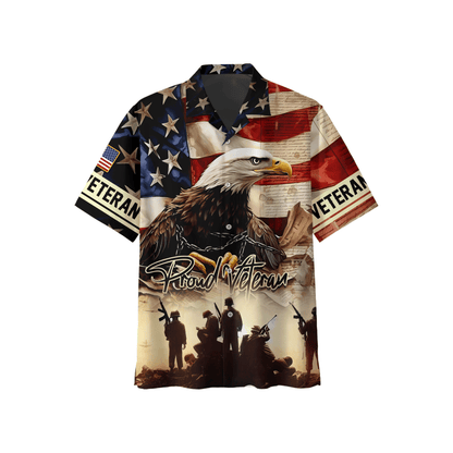 U.S. Veteran Hoodie – Proud Veteran Bald Eagle Zip Up, American Flag Military Hoodie, Patriotic Gift for Heroes