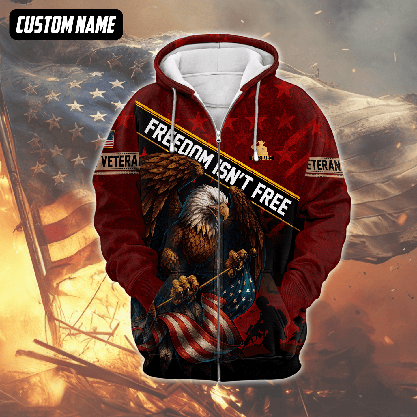 U.S. Veteran Hoodie – Freedom Isn’t Free Patriotic Sweatshirt