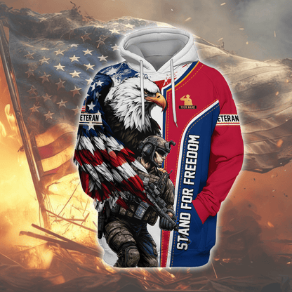 U.S. Veteran Hoodie – American Flag Military Zip Up Sweatshirt