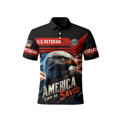 U.S. Veteran Hoodie – America Can Be Saved Patriotic Zip Up Jacket