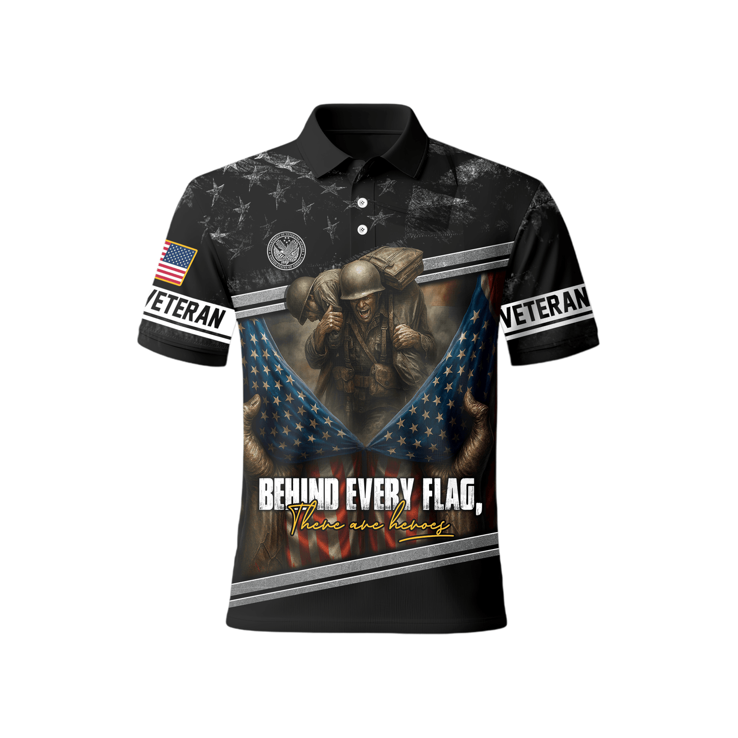 U.S. Veteran Hoodie – Behind Every Flag There Are Heroes Zip Up