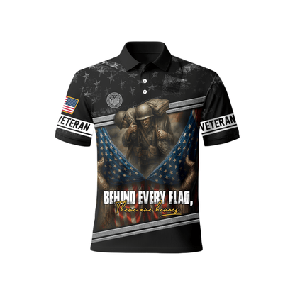 U.S. Veteran Hoodie – Behind Every Flag There Are Heroes Zip Up