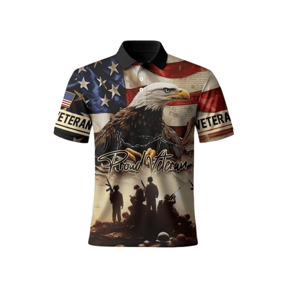 U.S. Veteran Hoodie – Proud Veteran Bald Eagle Zip Up, American Flag Military Hoodie, Patriotic Gift for Heroes